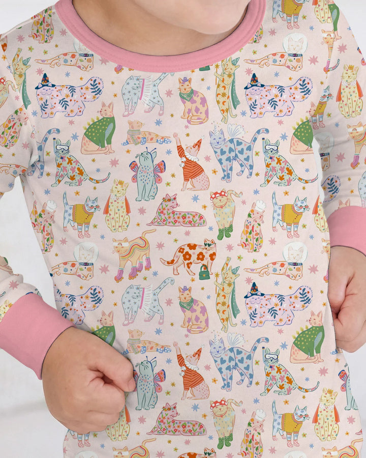 Zweiteiliges Langarm-Pyjama-Set mit Sommerfrüchten