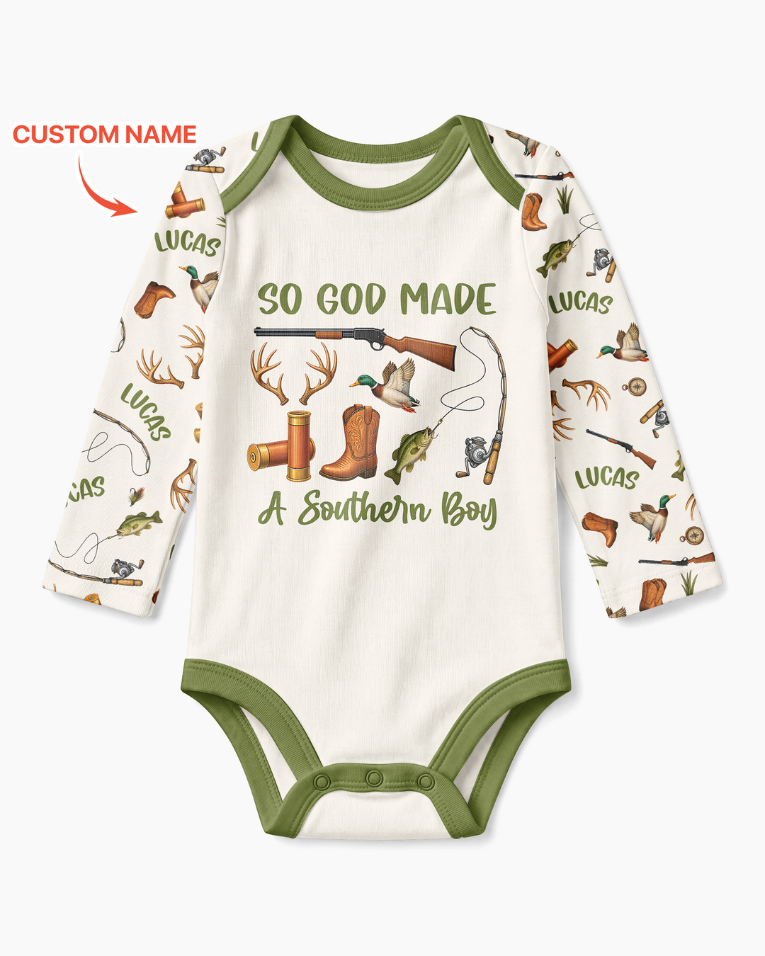 So God Made A Southern Boy Custom Name Bamboo Bodysuit