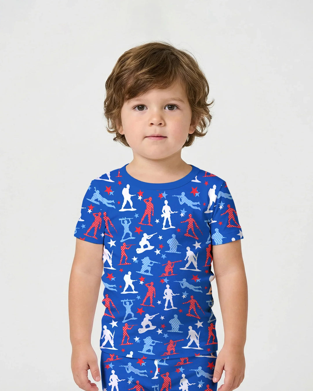 Template Zweiteiliges Pyjama-Set mit kurzen Ärmeln und Shorts