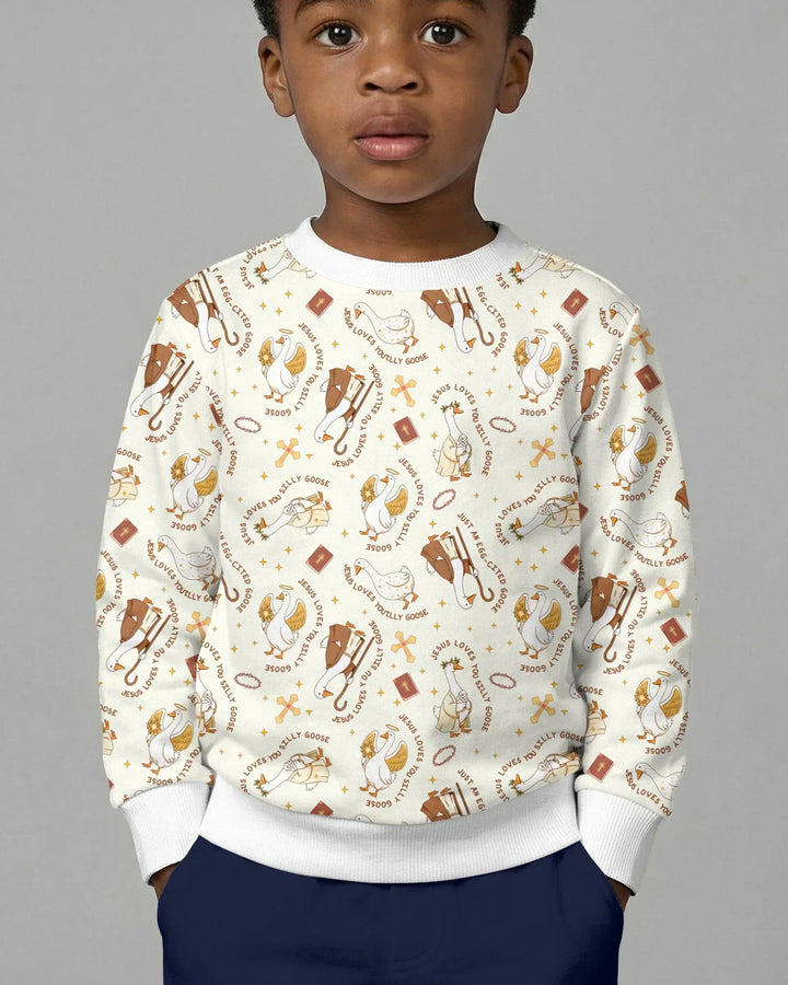 Jesus Liebt Dich Dumme Gans Bambus Crewneck Sweatshirt