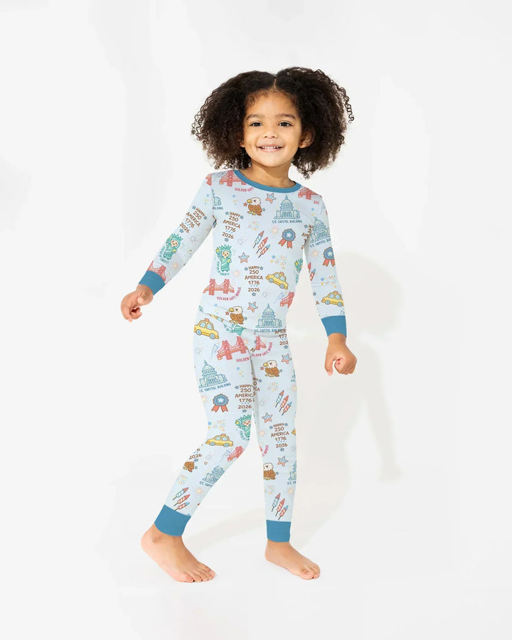 Zweiteiliges Langarm-Pyjama-Set mit Sommerfrüchten