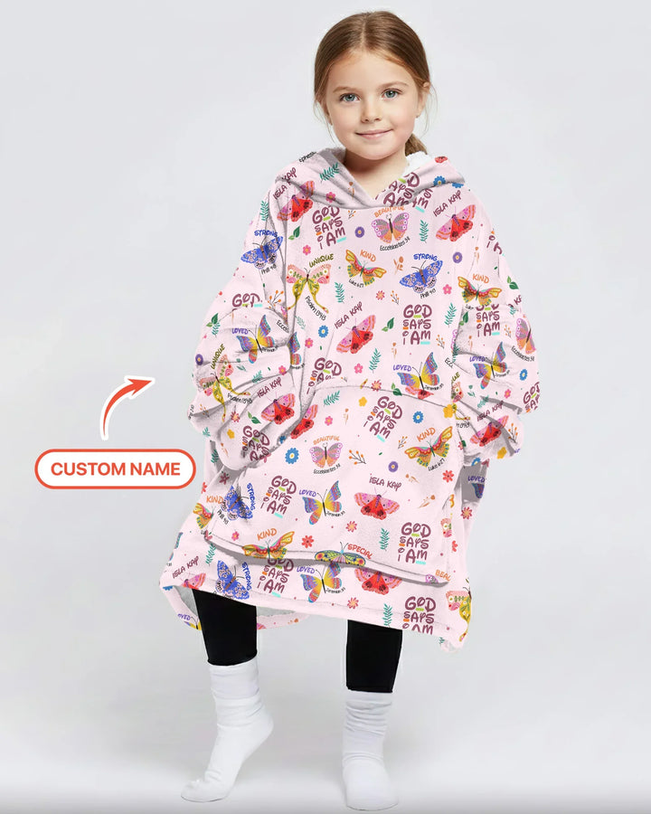 Gott sagt, ich bin Schmetterling Bambus Deckenpullover