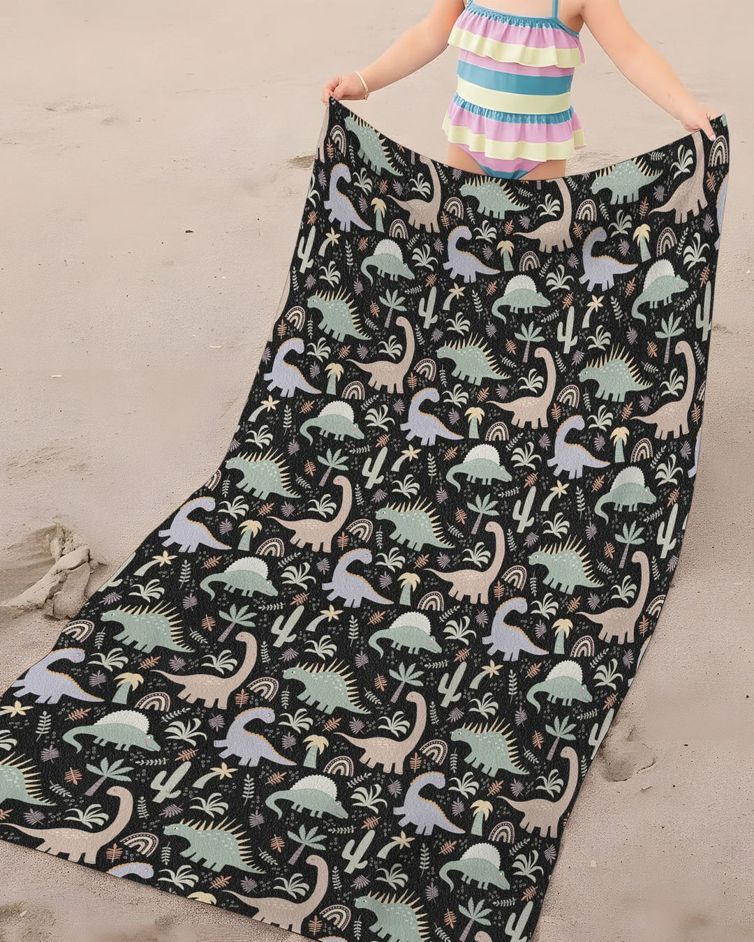 Navy Jurassic Jungle Bambus Strandtuch