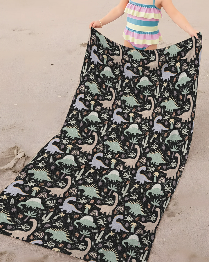 Navy Jurassic Jungle Bambus Strandtuch