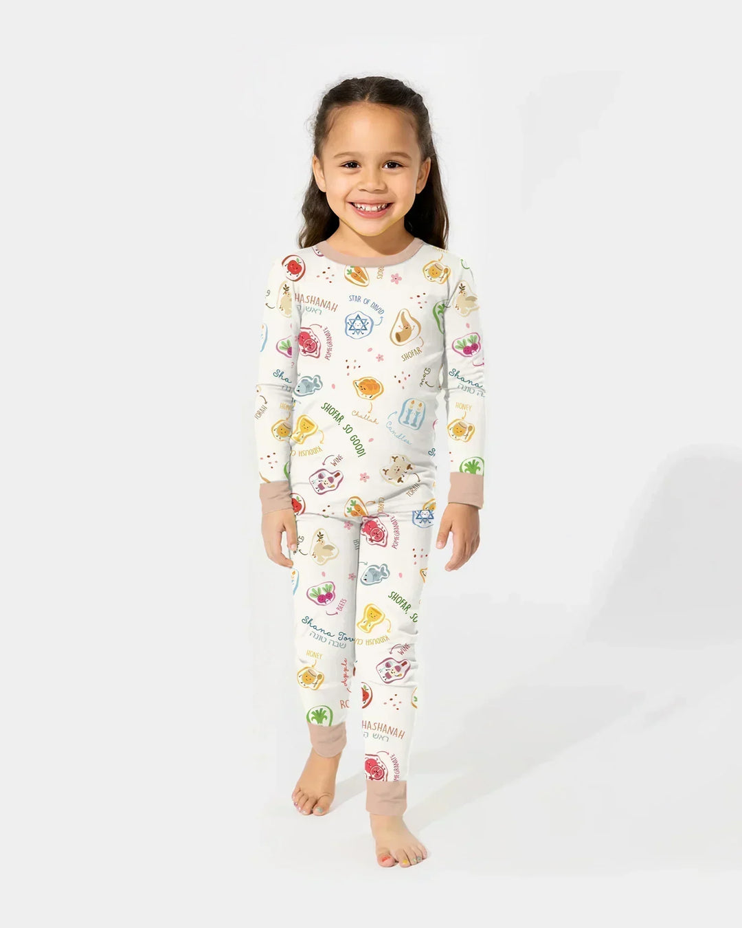 Zweiteiliges Langarm-Pyjama-Set mit Sommerfrüchten