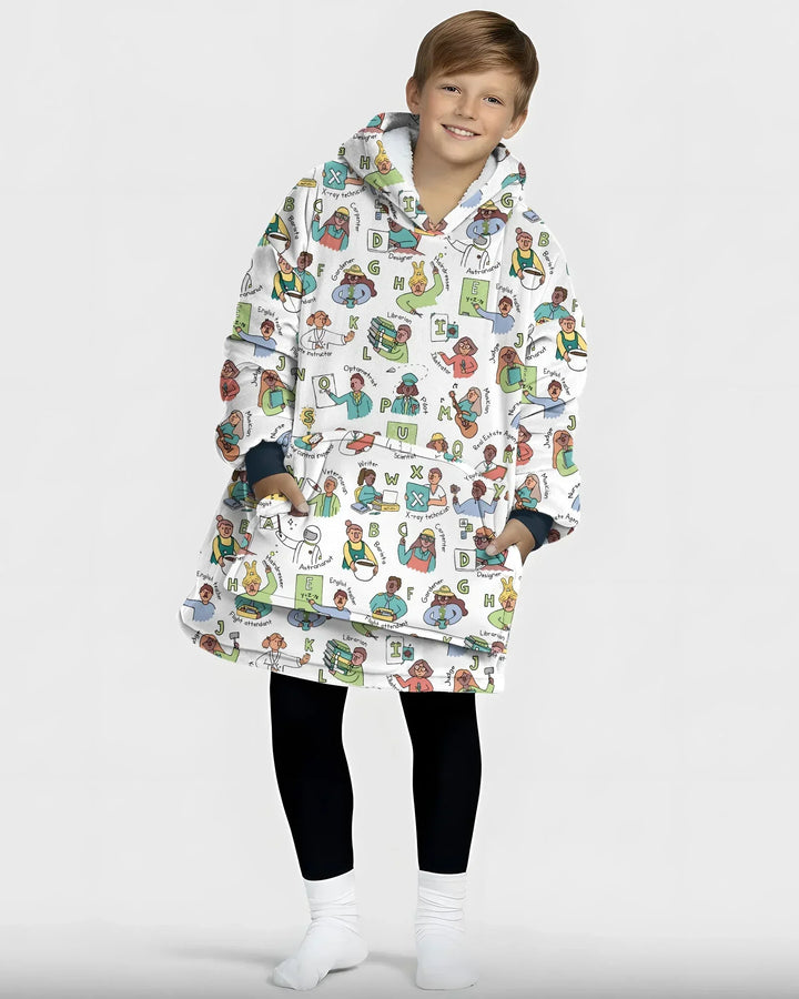 Jobs Alphabet Bamboo Blanket Hoodie