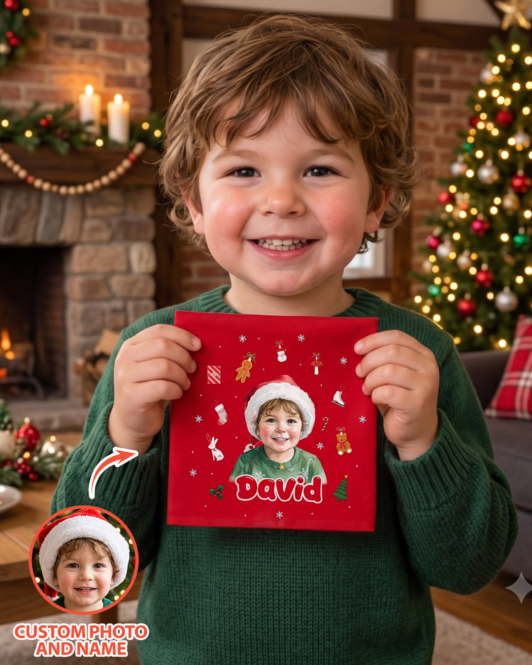 Kids Face Photo Cotton Napkin