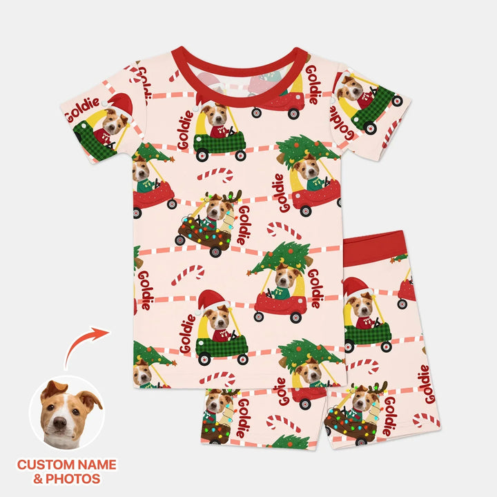 Zweiteiliges Pyjama-Set mit kurzen Ärmeln und Shorts im Sommer-Design