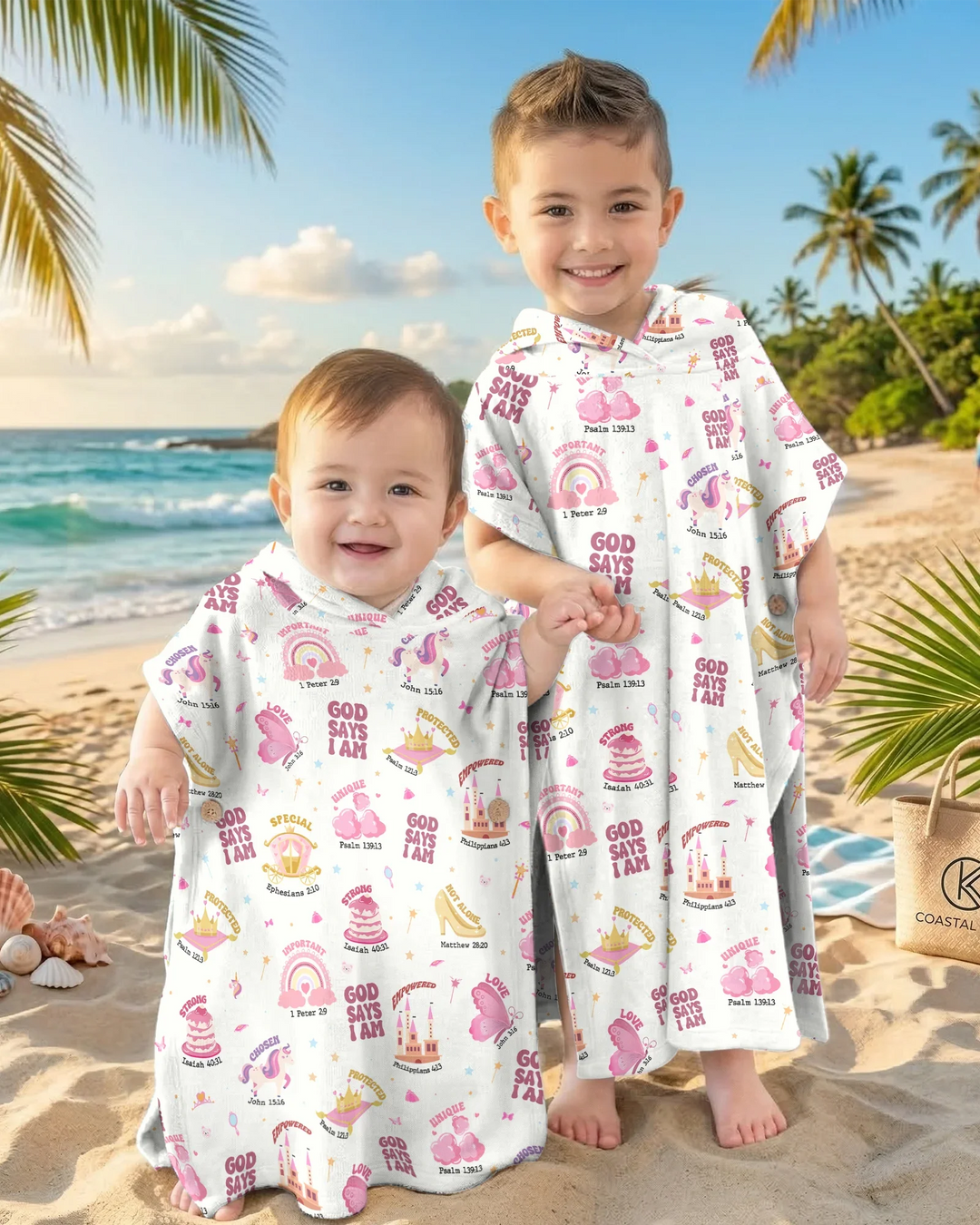 Gott sagt, ich bin ein Mädchen Bambus-Schwimmponcho