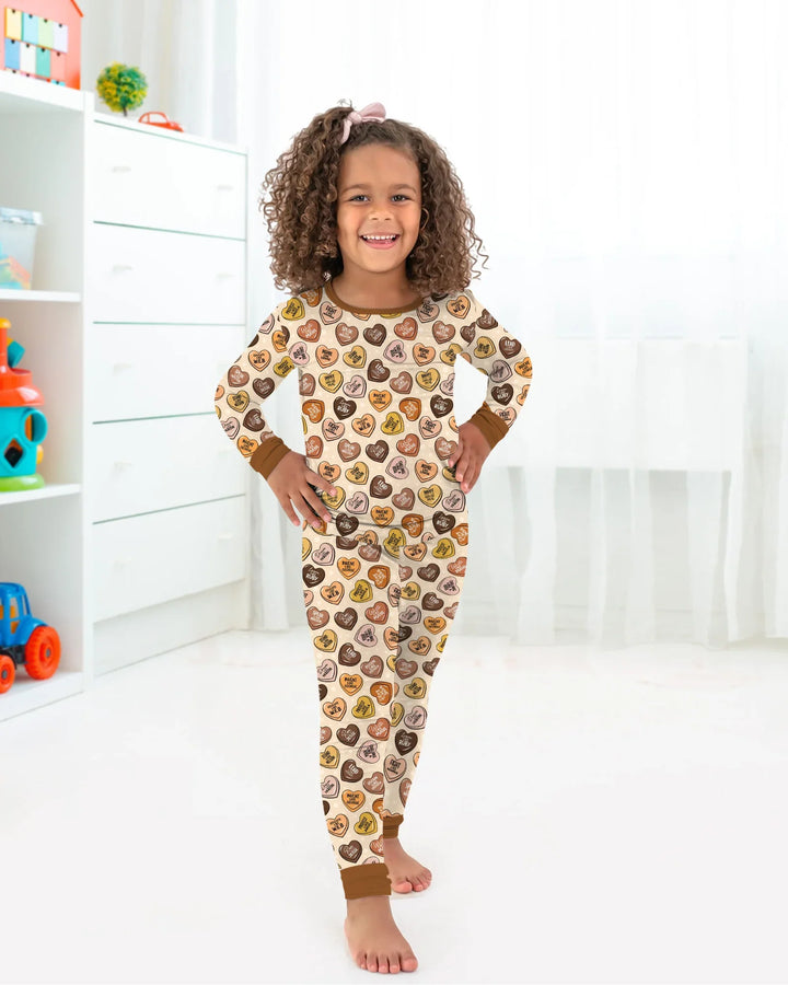 Zweiteiliges Langarm-Pyjama-Set mit Sommerfrüchten