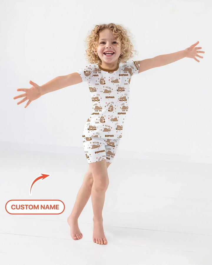 Zweiteiliges Pyjama-Set mit kurzen Ärmeln und Shorts im Sommer-Design