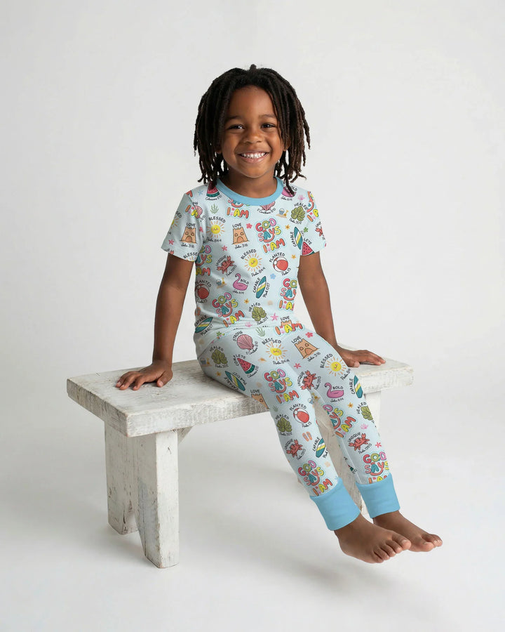 Zweiteiliges, kurzärmliges Pyjama-Set mit Marienkäfern