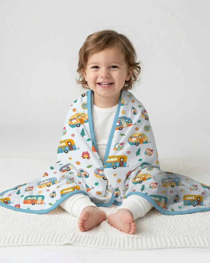 Happy Little Camper Bamboo Blanket