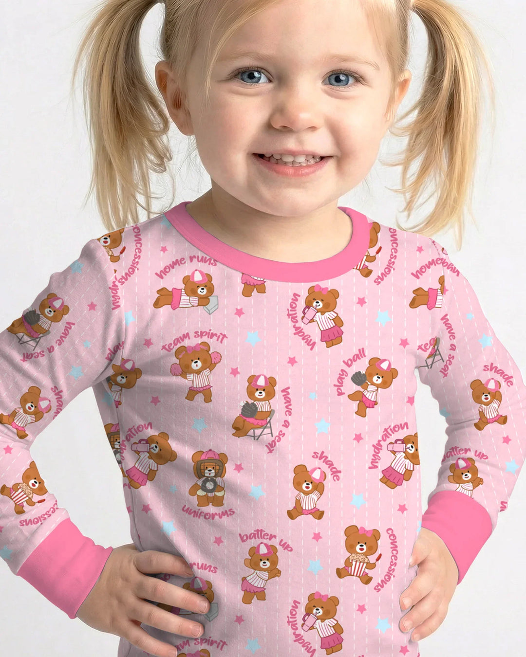 Born To Play Baseball Bamboo Two Piece Long Sleeve Pajama Set