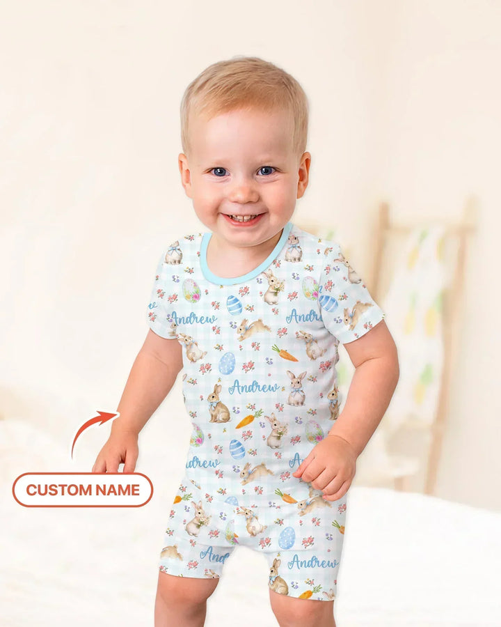 Zweiteiliges Pyjama-Set mit kurzen Ärmeln und Shorts im Sommer-Design