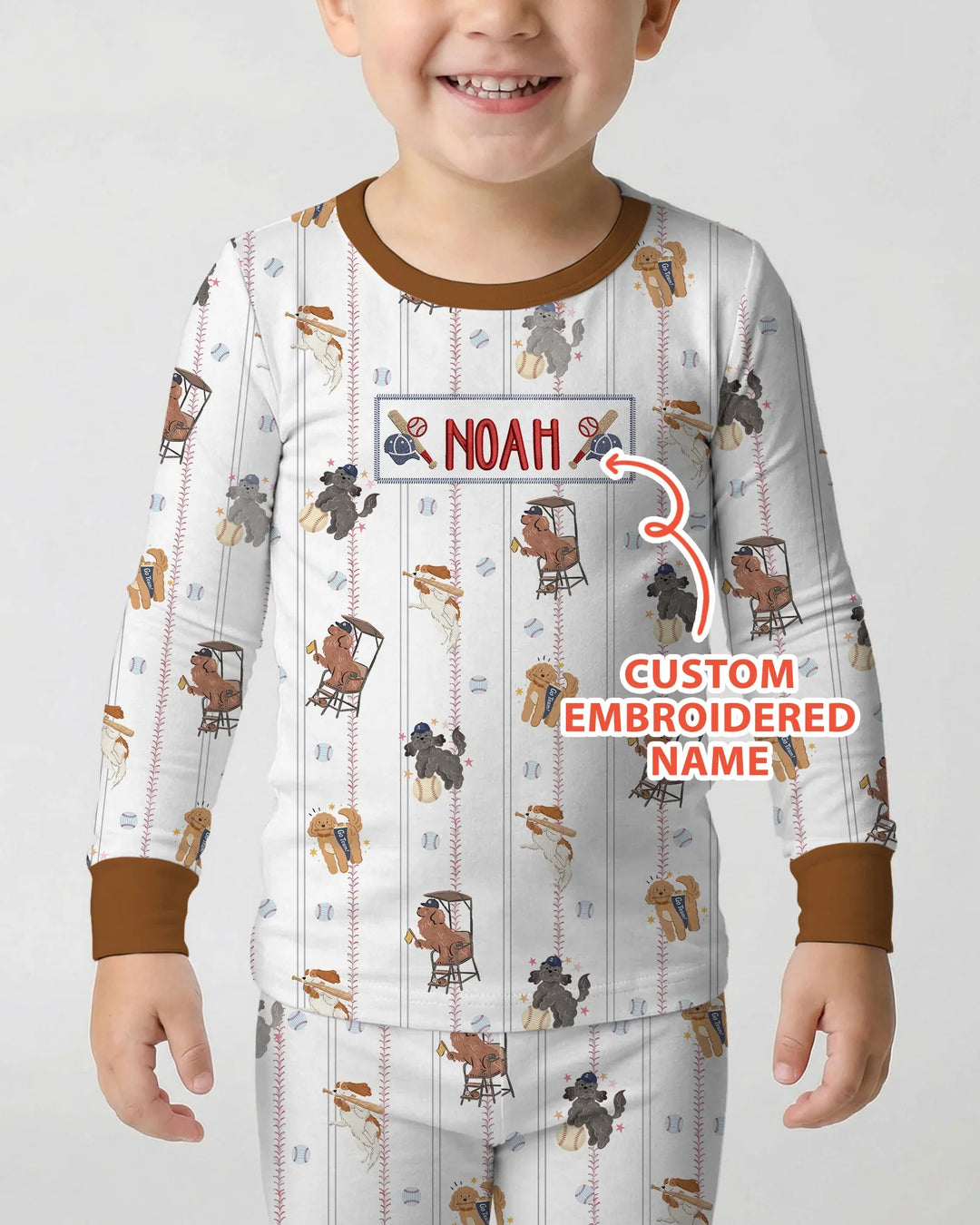 Zweiteiliges Langarm-Pyjama-Set mit Sommerfrüchten