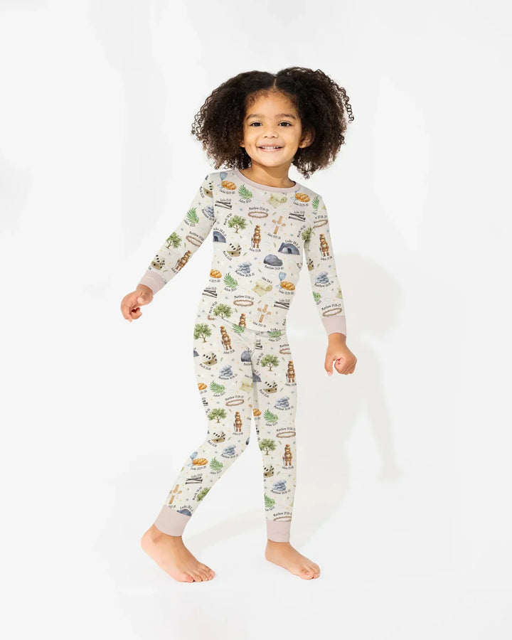 He Is Risen Family Matching Bamboo Two Piece Long Sleeve Pajama Set