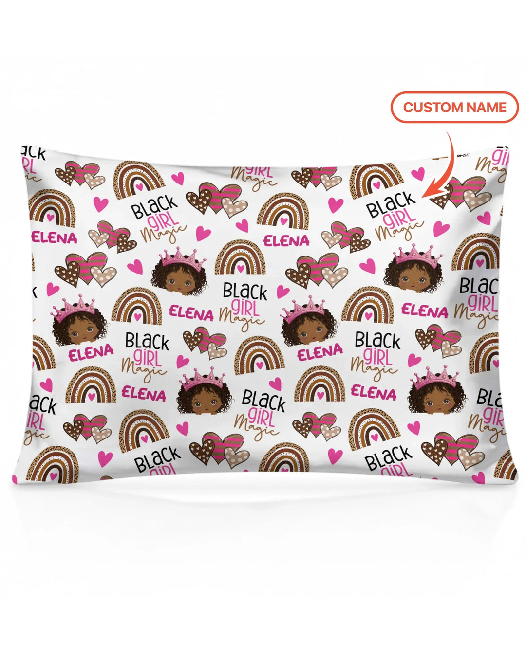 Custom Name Black Girl Magic Bamboo Pillow Case