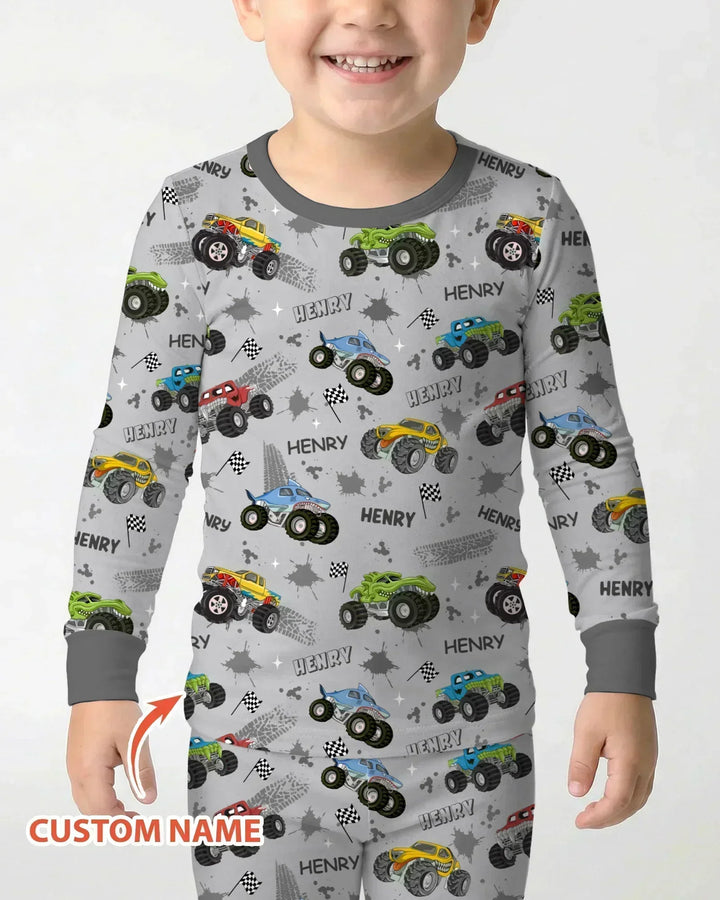 Zweiteiliges Langarm-Pyjama-Set mit Sommerfrüchten