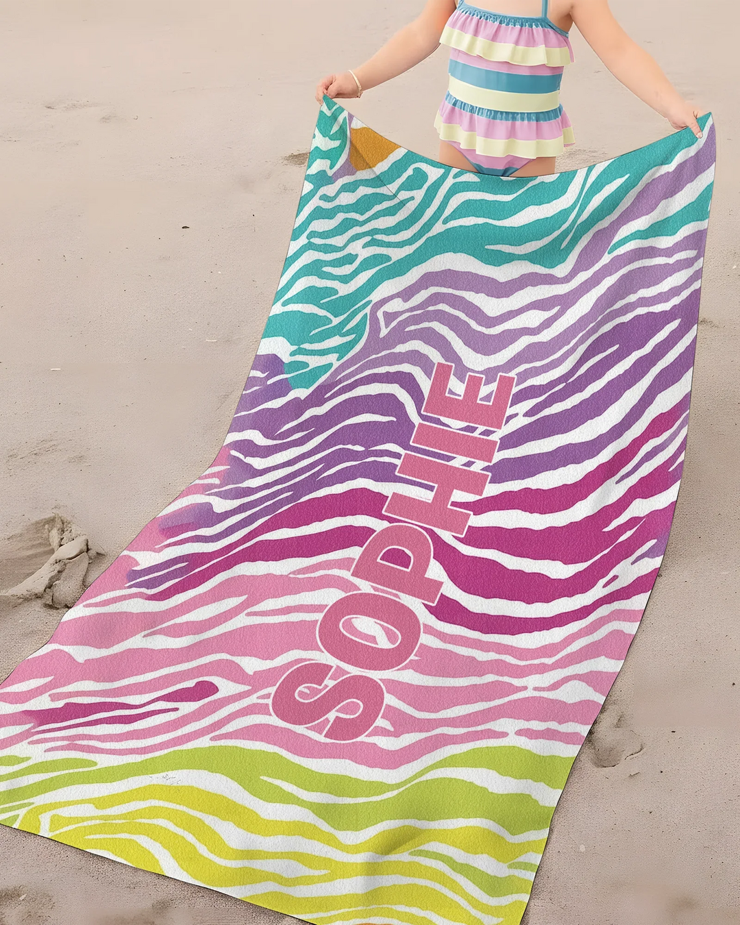 Strandtuch aus Bambus mit hübschem Muster und Wunschnamen