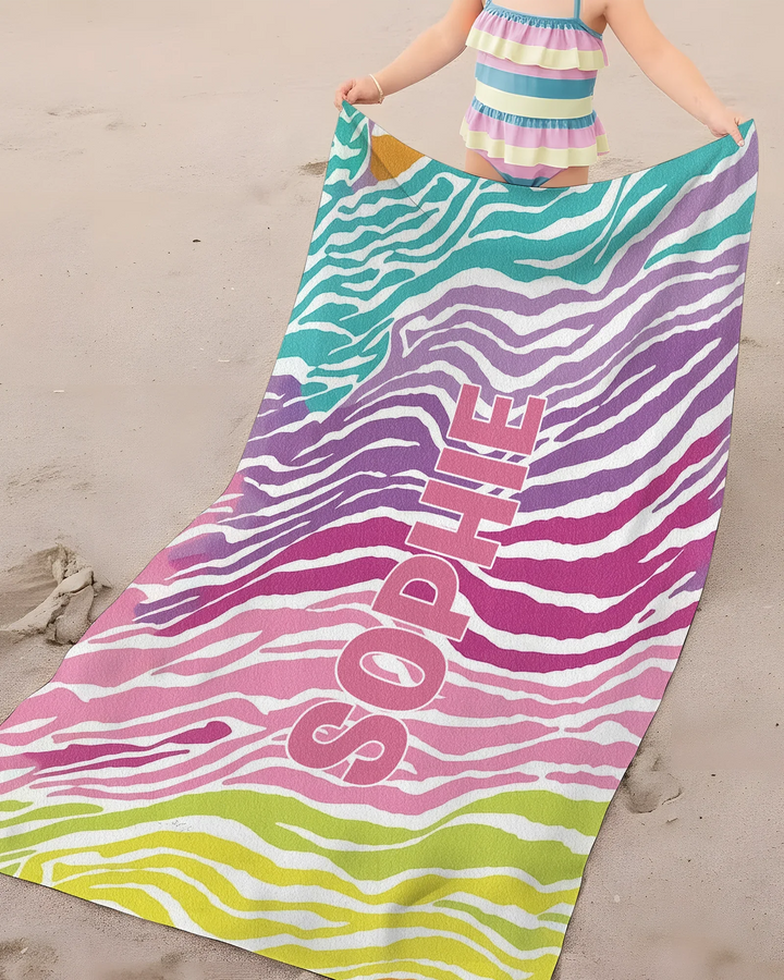 Strandtuch aus Bambus mit hübschem Muster und Wunschnamen