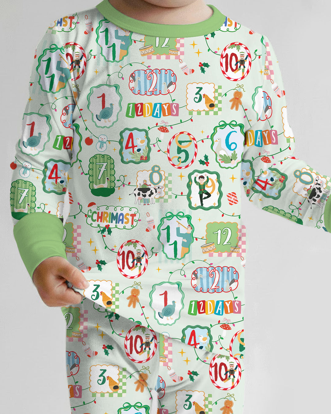 12 Christmas Prayers Bamboo Two Piece Long Sleeve Pajama Set