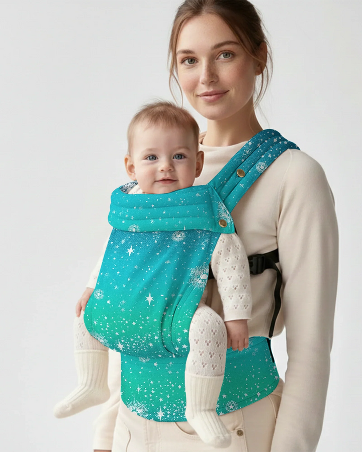 Teal Starry Night Glitzer Babytrage