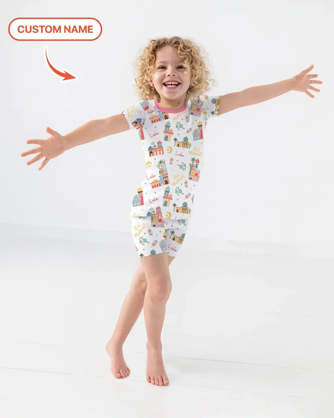Zweiteiliges Pyjama-Set mit kurzen Ärmeln und Shorts im Sommer-Design