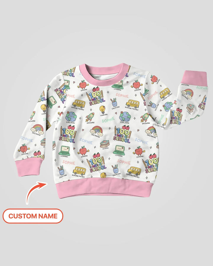 Personalisiertes Langarm-Sweatshirt aus Bambus für die Hundert-Tage-Feier