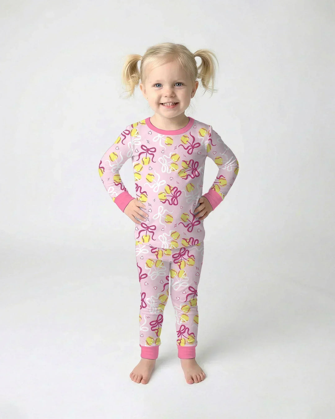Zweiteiliges Langarm-Pyjama-Set mit Sommerfrüchten