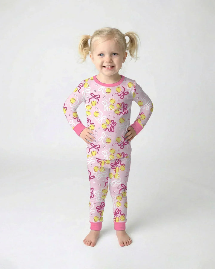 Zweiteiliges Langarm-Pyjama-Set mit Sommerfrüchten