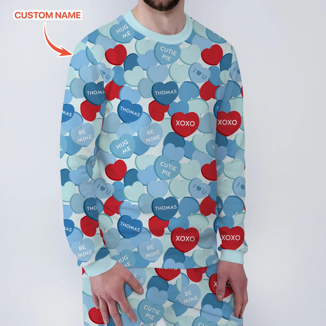 Valentine Candy Crush Family Matching Bamboo Men's Pajama Set