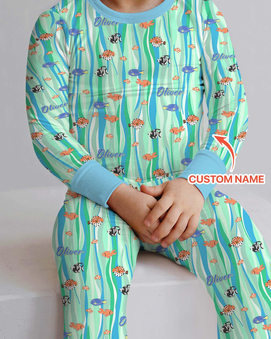 Zweiteiliges Langarm-Pyjama-Set mit Sommerfrüchten