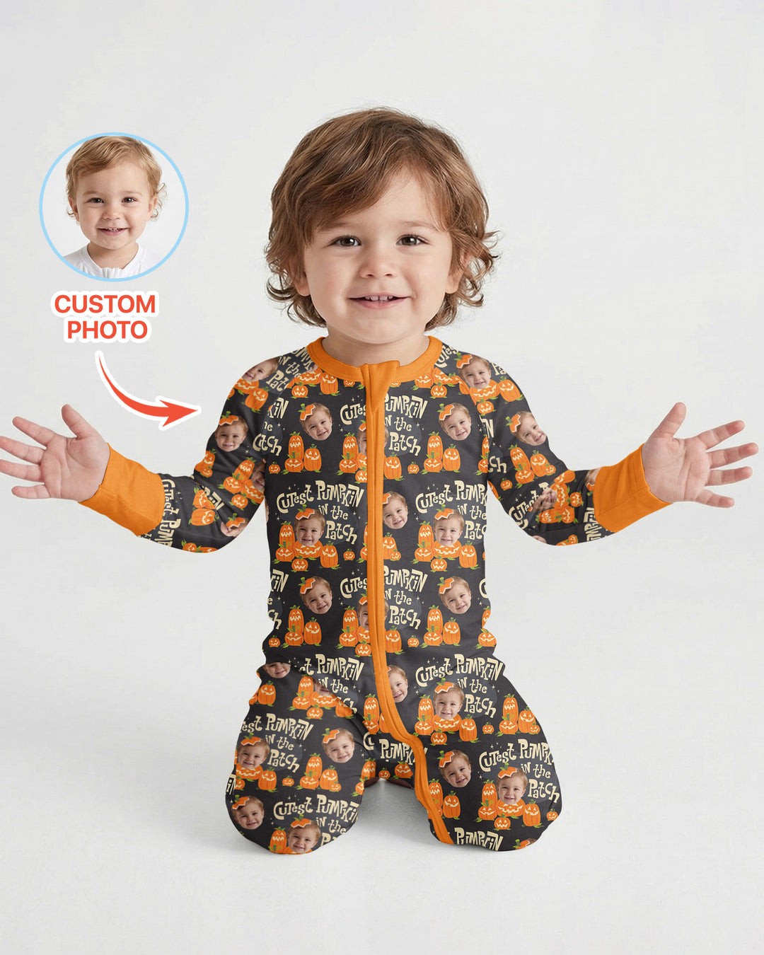 Gerippte Babykleidung mit individuellem Foto - Weich &amp; Skizzenhaft