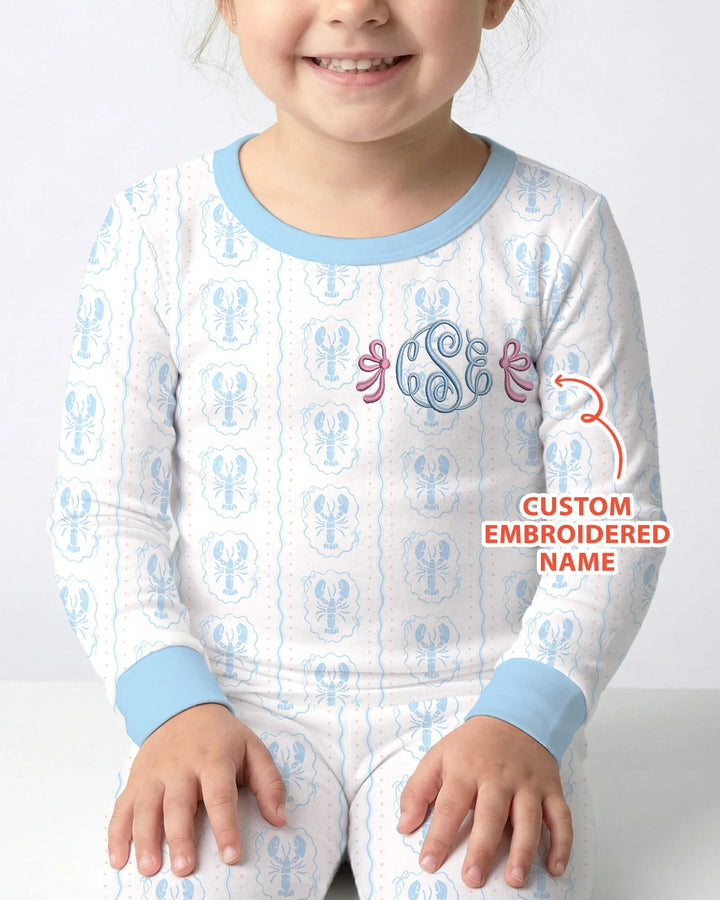 Zweiteiliges Langarm-Pyjama-Set mit Sommerfrüchten