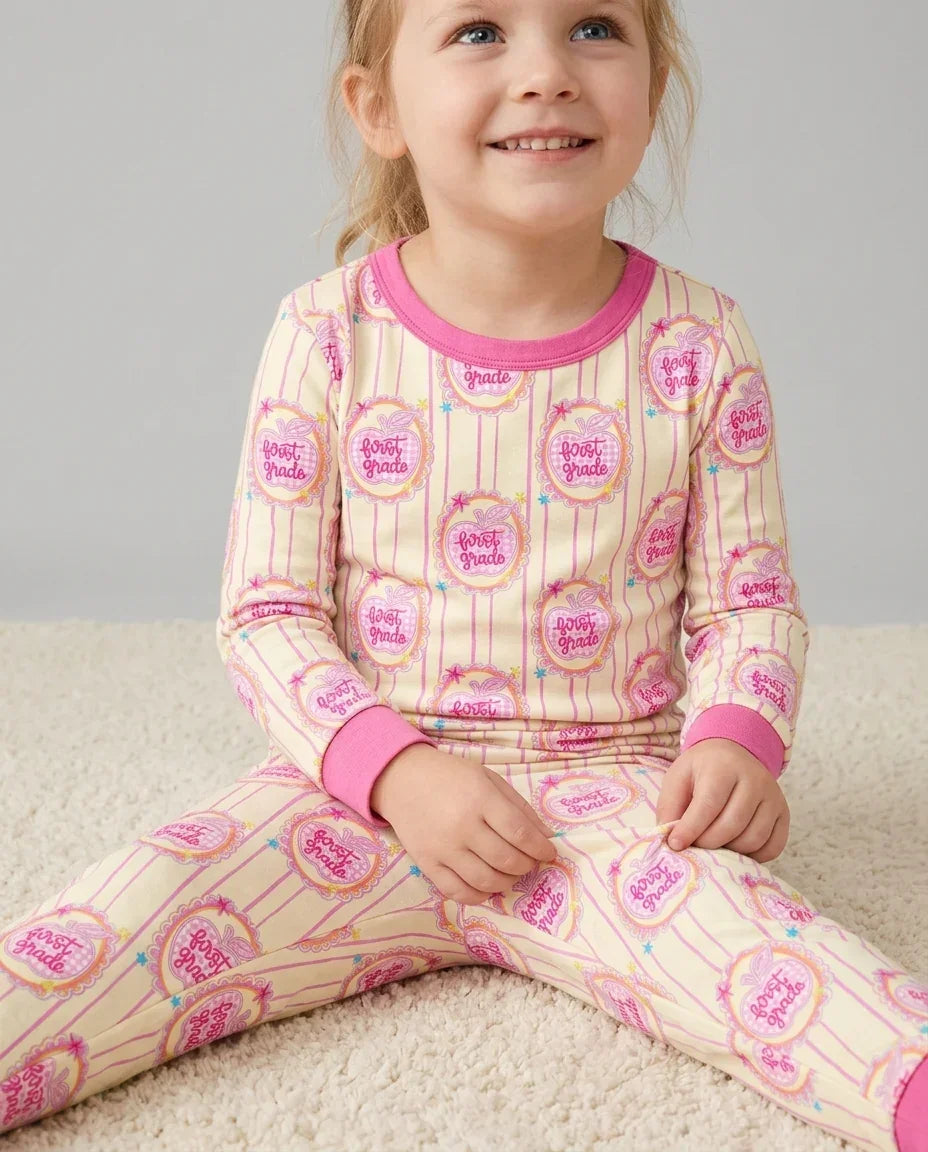 Zweiteiliges Langarm-Pyjama-Set mit Sommerfrüchten