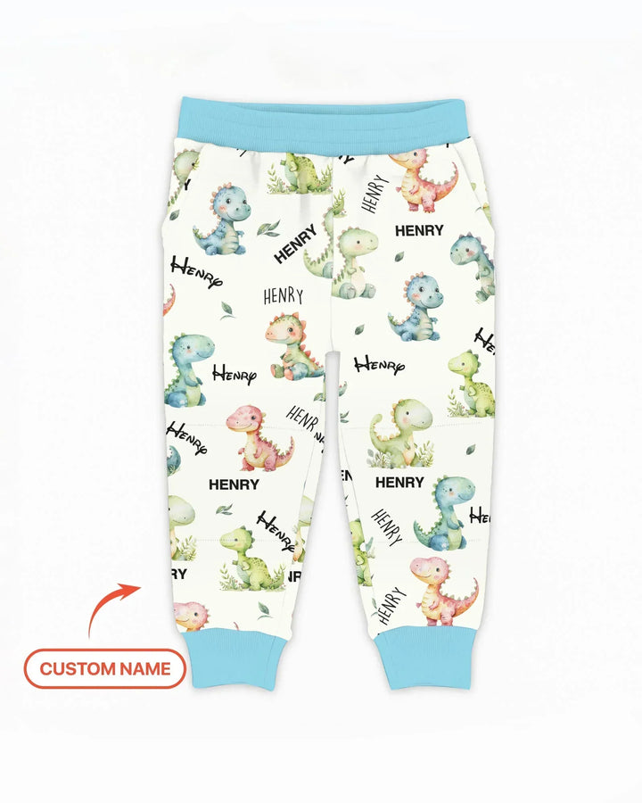 Dinosaur Custom Name Bamboo Jogger