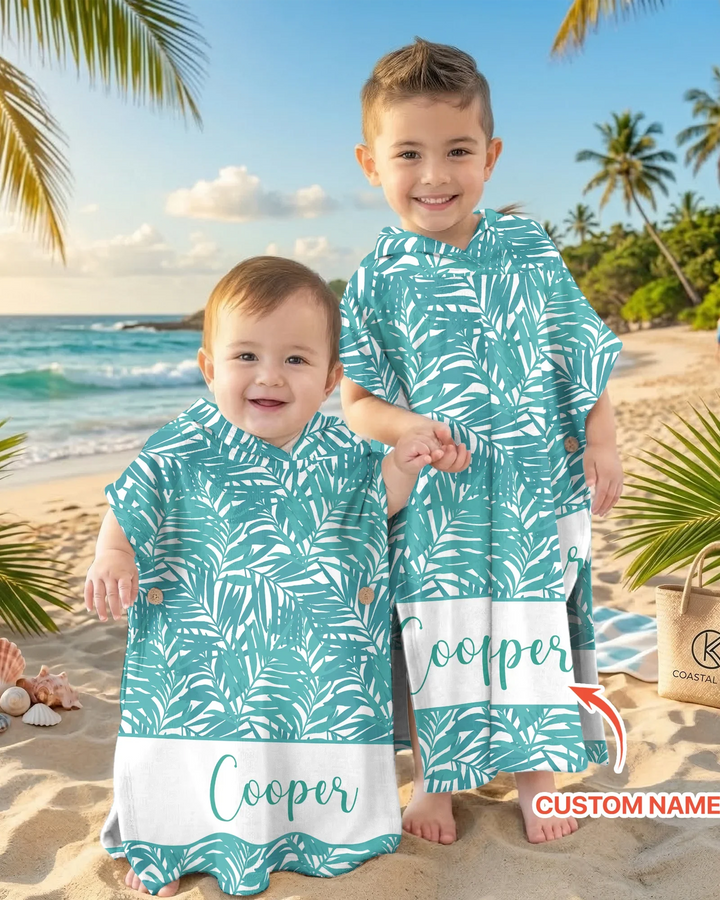 Custom Photo Print Dog Bamboo Swim Poncho