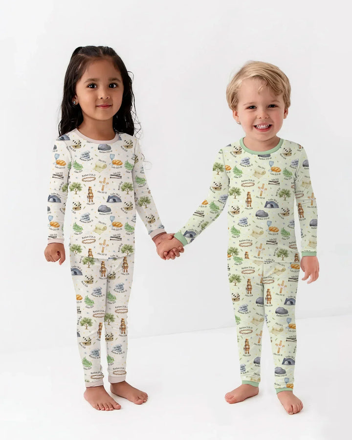 He Is Risen Family Matching Bamboo Two Piece Long Sleeve Pajama Set