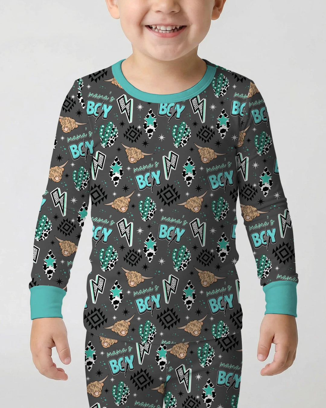 Zweiteiliges Langarm-Pyjama-Set mit Sommerfrüchten
