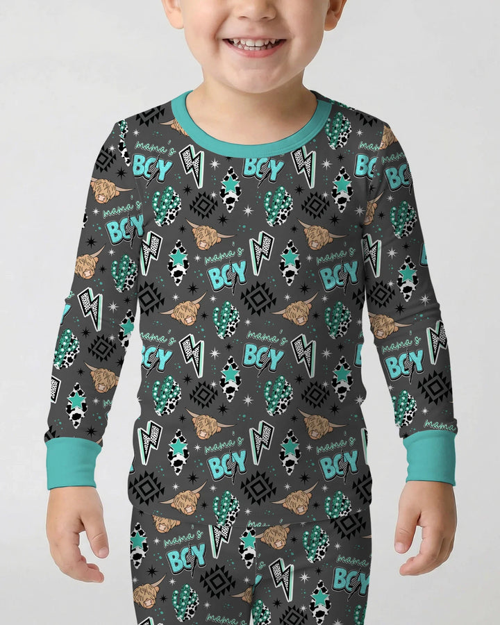 Zweiteiliges Langarm-Pyjama-Set mit Sommerfrüchten
