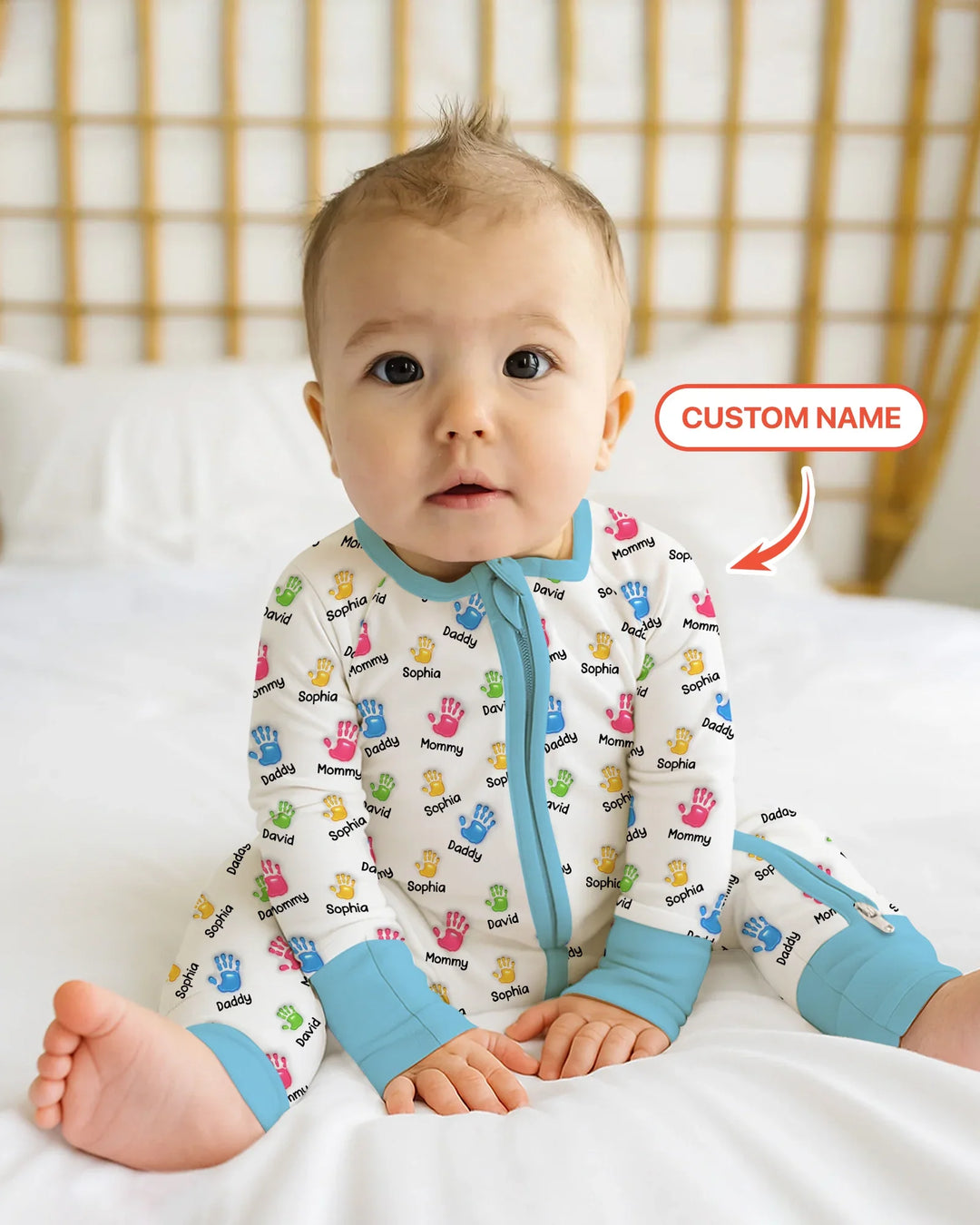 First Mother Day - Handprints Bamboo Convertible Zippy