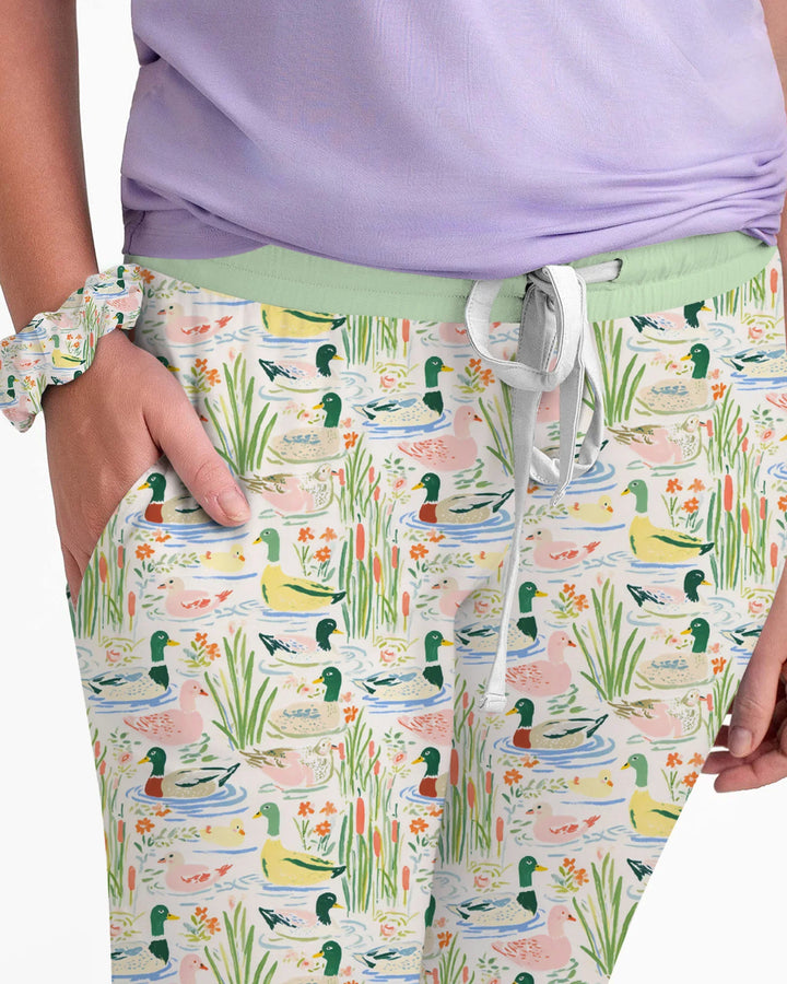 Ausgefallenes Stockenten-Pyjama-Set aus Bambus für Damen