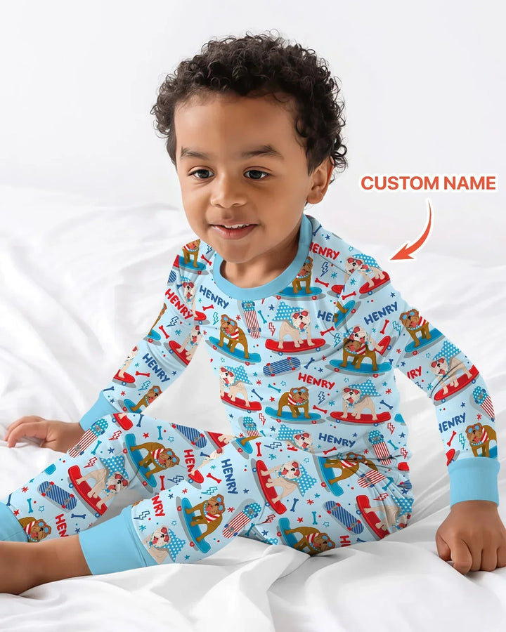Zweiteiliges Langarm-Pyjama-Set mit Sommerfrüchten