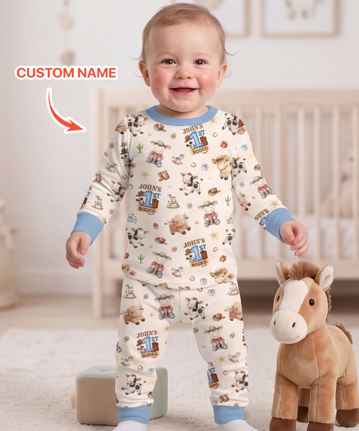 Zweiteiliges Langarm-Pyjama-Set mit Sommerfrüchten