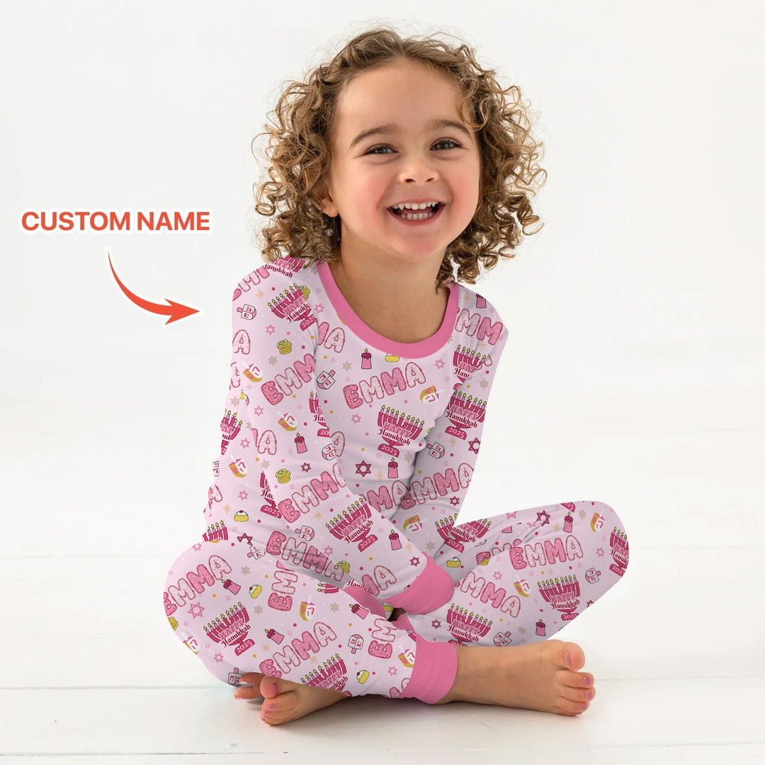 Zweiteiliges Langarm-Pyjama-Set mit Sommerfrüchten