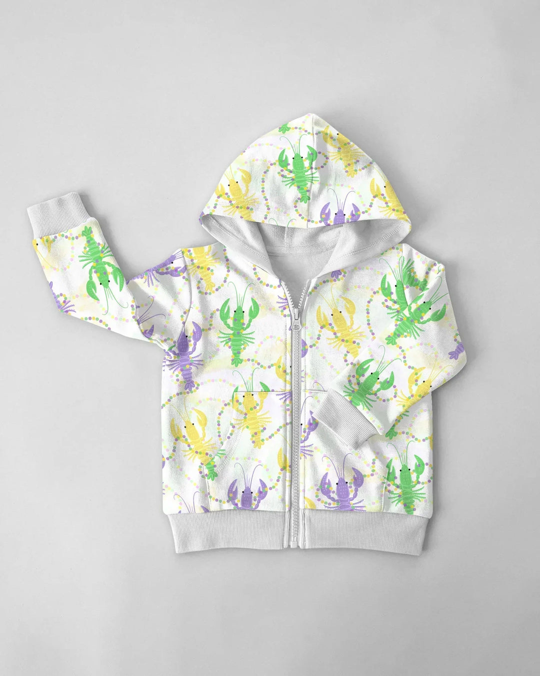 Mardi Gras Langusten Familie Partnerlook Bambus Reißverschluss-Hoodie