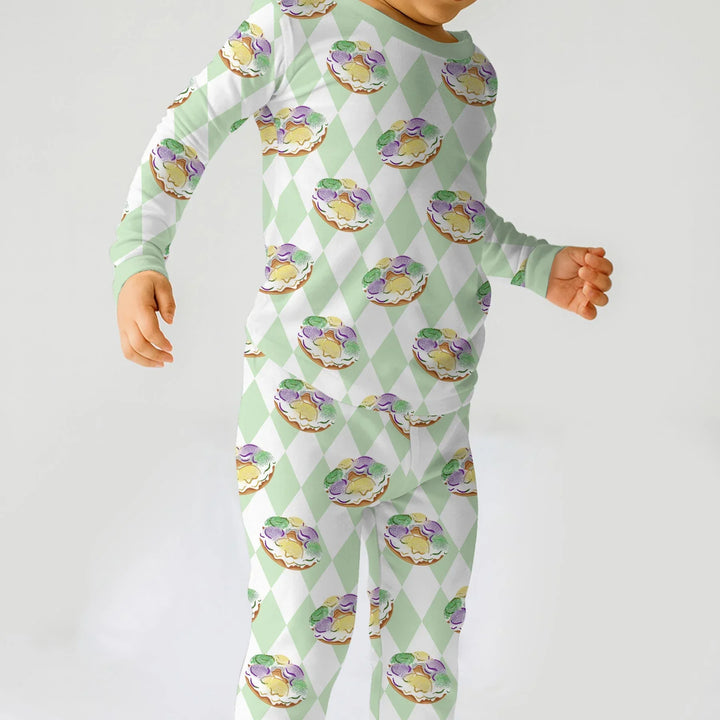 Zweiteiliges Langarm-Pyjama-Set mit Sommerfrüchten