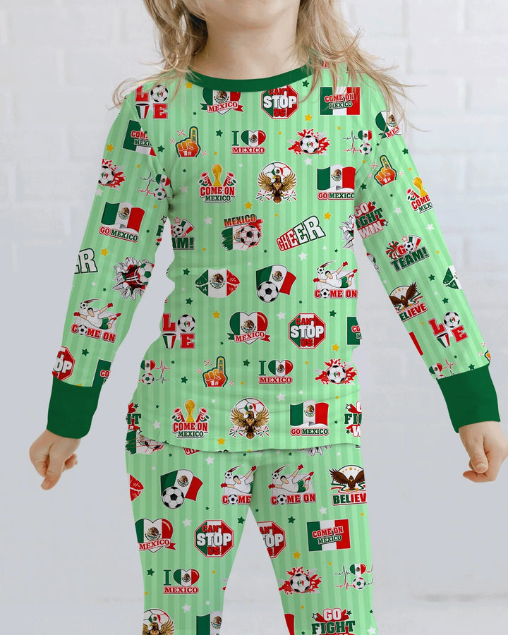 Zweiteiliges Langarm-Pyjama-Set mit Sommerfrüchten