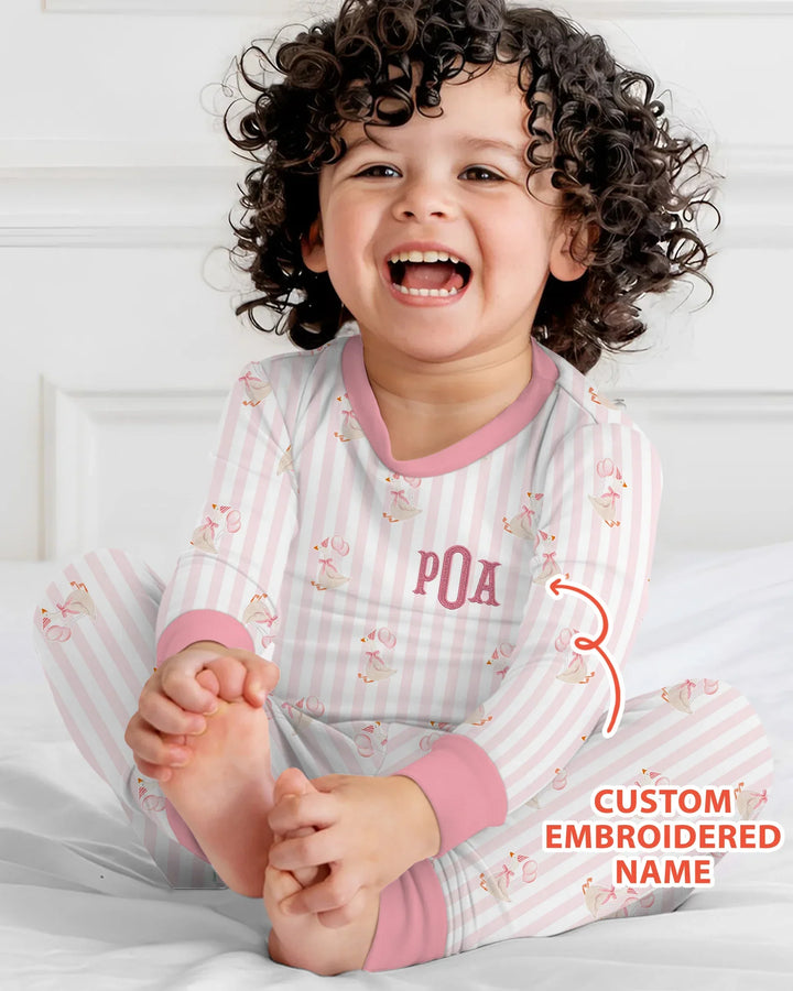 Zweiteiliges Langarm-Pyjama-Set mit Sommerfrüchten